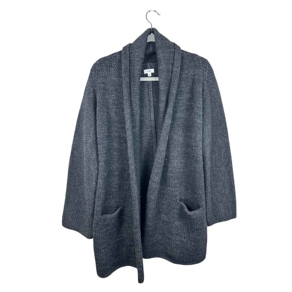 Vince Cardigan Women S Gray Excellent Chunky Wool Yak Knit Oversized Shawl